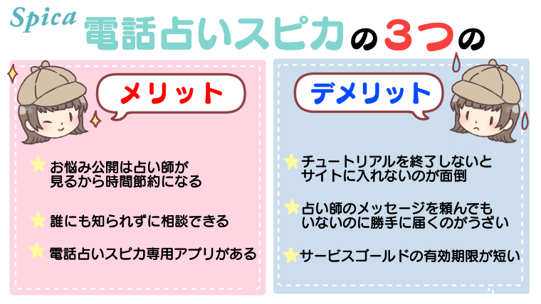 電話占いスピカの3つのメリット・デメリット