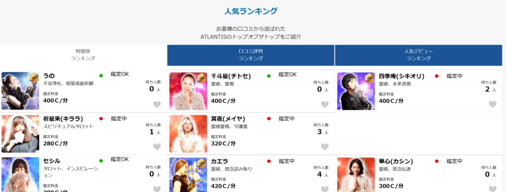 電話占いアトランティス